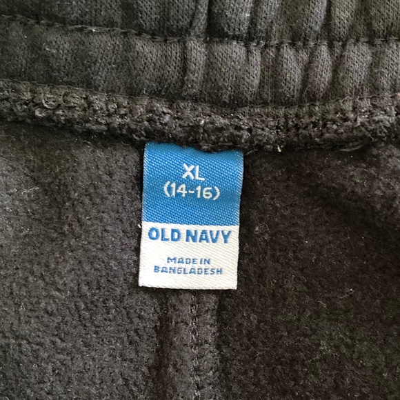 Boy’s size 14-16 Old Navy black sweatpants with elastic and drawstring waist - Picture 6 of 7